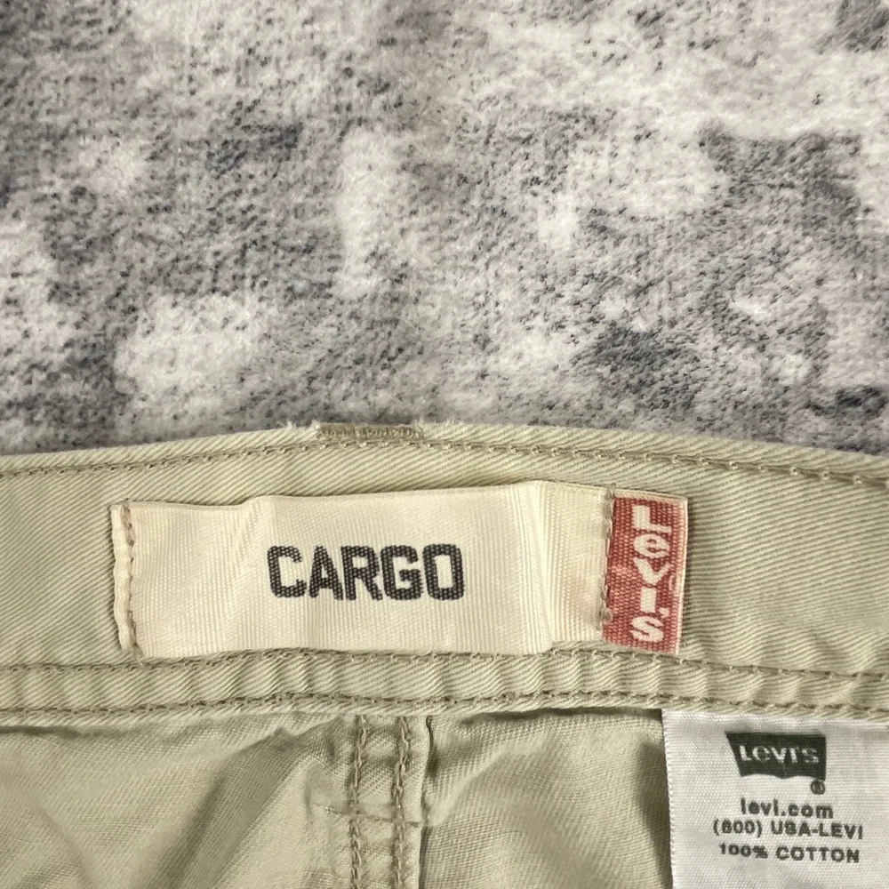 Levi Strauss Mens 36 Cargo Shorts Solid Khaki Workwear‎ Utility Cotton Classic